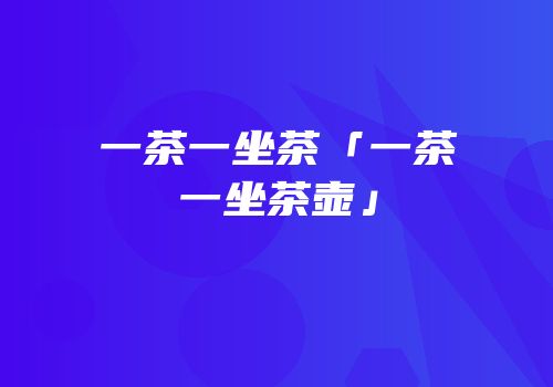 一茶一坐茶「一茶一坐茶壶」