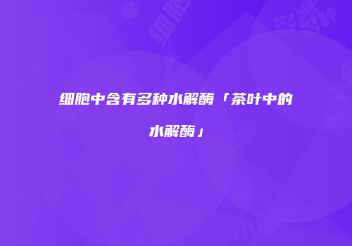 细胞中含有多种水解酶「茶叶中的水解酶」