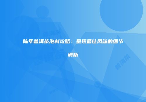 陈年普洱茶泡制攻略：呈现最佳风味的细节解析