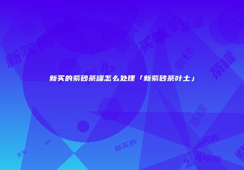 新买的紫砂茶罐怎么处理「新紫砂茶叶土」