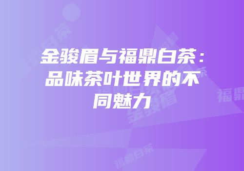 金骏眉与福鼎白茶：品味茶叶世界的不同魅力