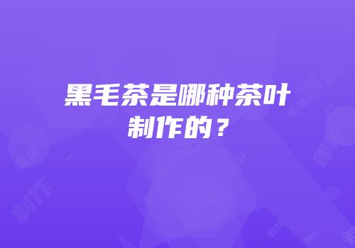 黑毛茶是哪种茶叶制作的？