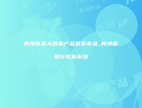 梅州市最大的农产品批发市场_梅州市茶叶批发市场