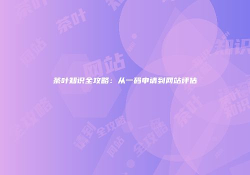 茶叶知识全攻略：从一码申请到网站评估