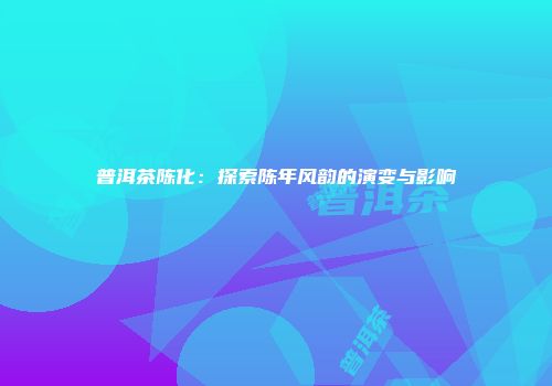 普洱茶陈化：探索陈年风韵的演变与影响