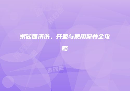 紫砂壶清洗、开壶与使用保养全攻略