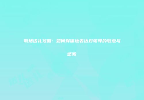 职场送礼攻略：如何得体地表达对领导的敬意与感激