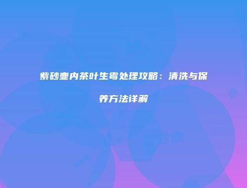 紫砂壶内茶叶生霉处理攻略：清洗与保养方法详解