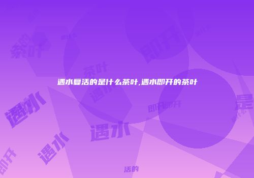 遇水复活的是什么茶叶,遇水即开的茶叶