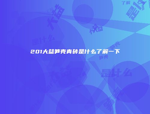 201大益笋壳青砖是什么了解一下