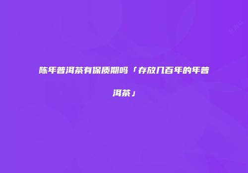 陈年普洱茶有保质期吗「存放几百年的年普洱茶」
