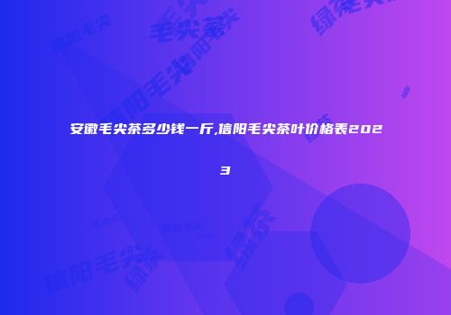 安徽毛尖茶多少钱一斤,信阳毛尖茶叶价格表2023