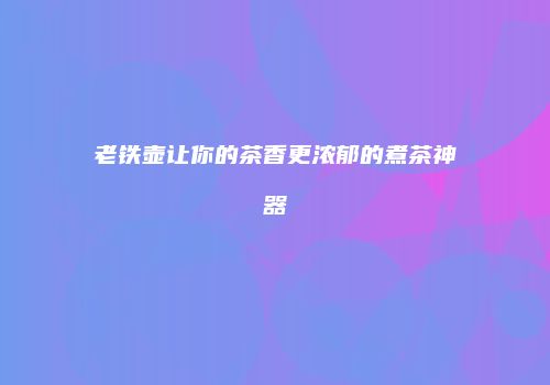 老铁壶让你的茶香更浓郁的煮茶神器