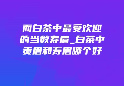 而白茶中最受欢迎的当数寿眉_白茶中贡眉和寿眉哪个好
