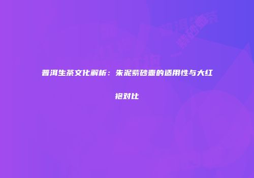 普洱生茶文化解析：朱泥紫砂壶的适用性与大红袍对比