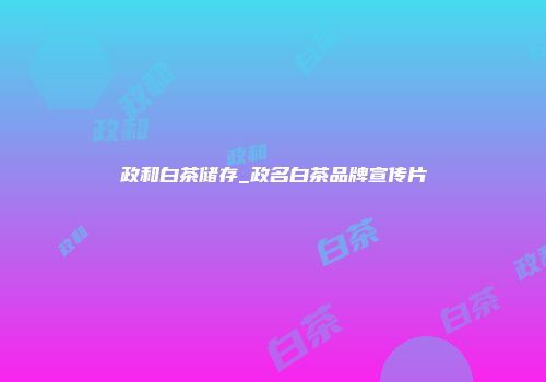 政和白茶储存_政名白茶品牌宣传片