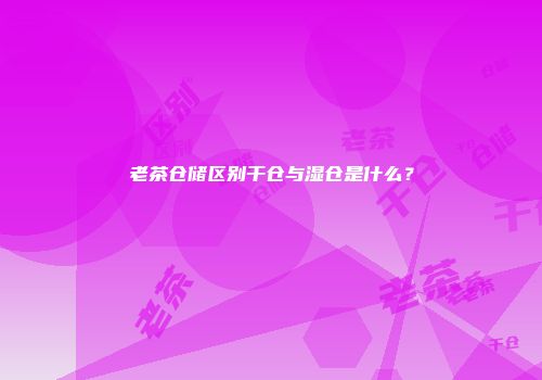 老茶仓储区别干仓与湿仓是什么？
