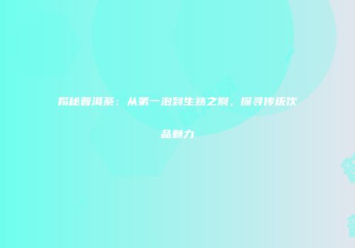揭秘普洱茶：从第一泡到生熟之别，探寻传统饮品魅力