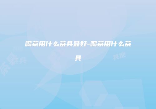 喝茶用什么茶具最好-喝茶用什么茶具