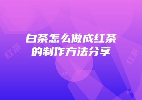 白茶怎么做成红茶的制作方法分享