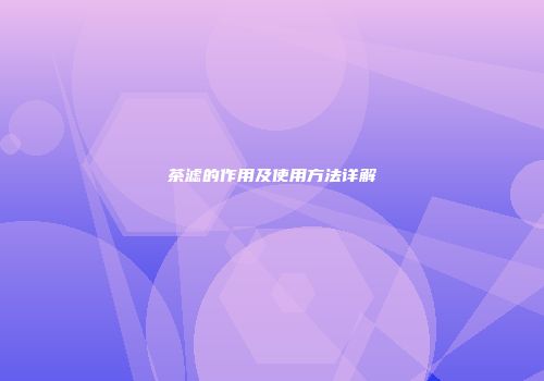 茶滤的作用及使用方法详解