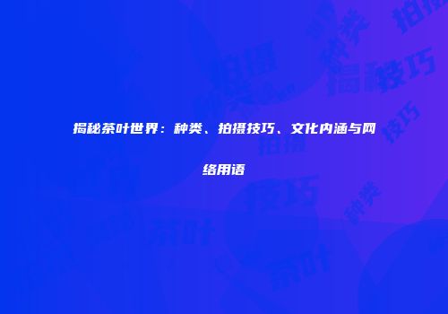 揭秘茶叶世界：种类、拍摄技巧、文化内涵与网络用语