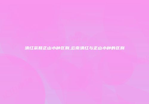 滇红茶和正山小种区别,云南滇红与正山小种的区别