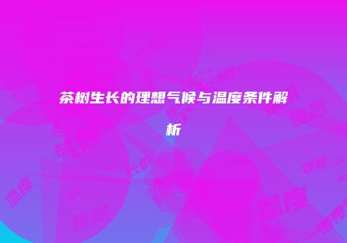 茶树生长的理想气候与温度条件解析
