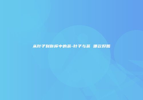 从叶子到你杯中的茶-叶子与茶 哪款好喝