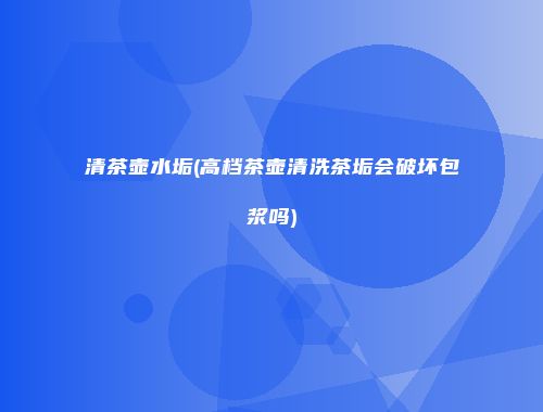 清茶壶水垢(高档茶壶清洗茶垢会破坏包浆吗)