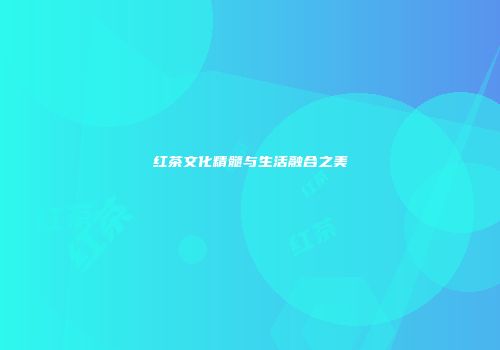 红茶文化精髓与生活融合之美
