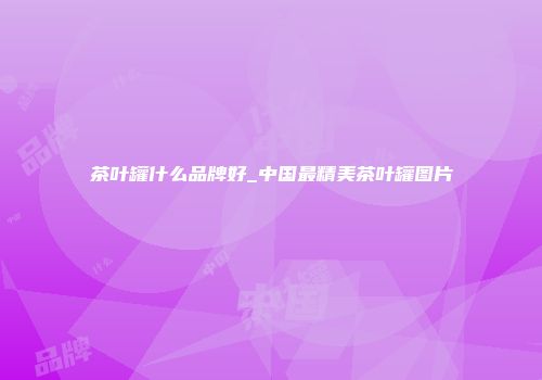 茶叶罐什么品牌好_中国最精美茶叶罐图片