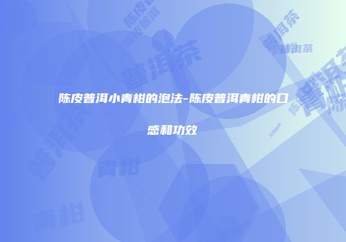 陈皮普洱小青柑的泡法-陈皮普洱青柑的口感和功效