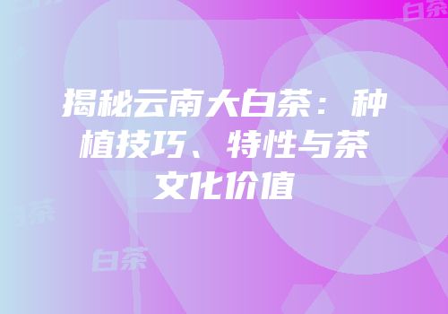揭秘云南大白茶：种植技巧、特性与茶文化价值