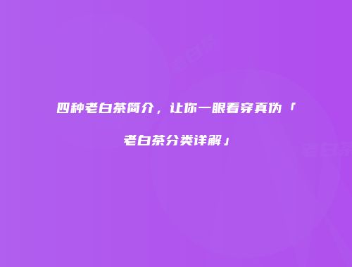 四种老白茶简介，让你一眼看穿真伪「老白茶分类详解」