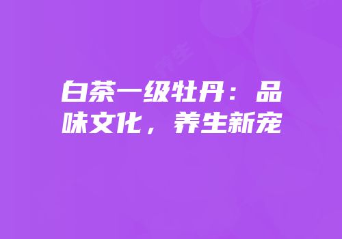白茶一级牡丹：品味文化，养生新宠