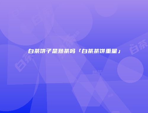 白茶饼子是熟茶吗「白茶茶饼重量」