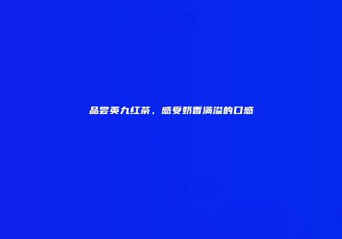 品尝英九红茶，感受奶香满溢的口感