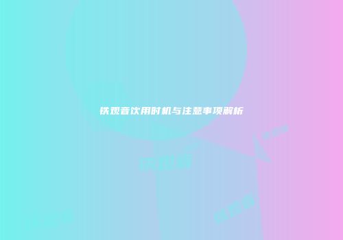 铁观音饮用时机与注意事项解析