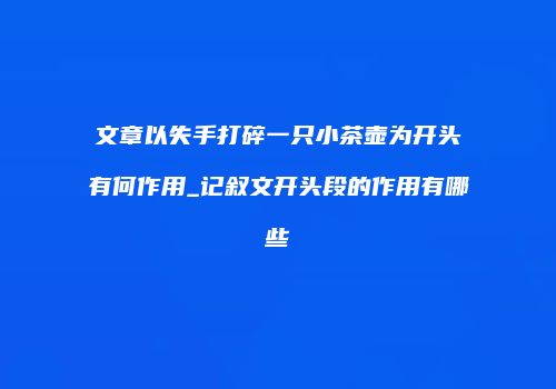 文章以失手打碎一只小茶壶为开头有何作用_记叙文开头段的作用有哪些