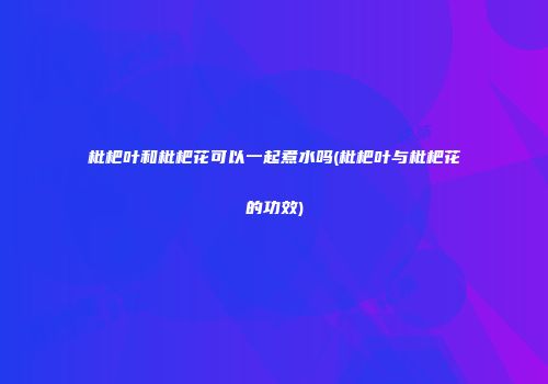 枇杷叶和枇杷花可以一起煮水吗(枇杷叶与枇杷花的功效)