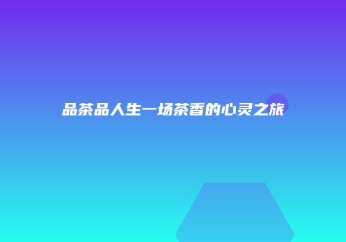 品茶品人生一场茶香的心灵之旅