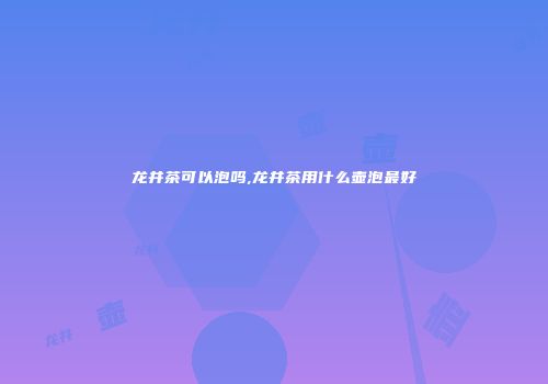 龙井茶可以泡吗,龙井茶用什么壶泡最好