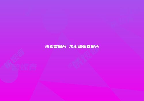 铁观音图片_东山碧螺春图片
