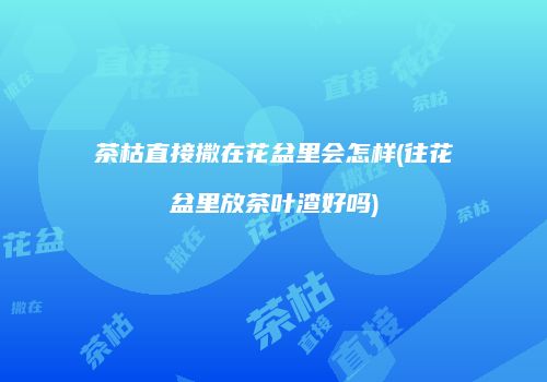 茶枯直接撒在花盆里会怎样(往花盆里放茶叶渣好吗)