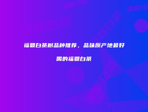 福鼎白茶树品种推荐，品味原产地最好喝的福鼎白茶