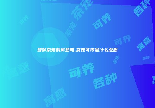 各种茶宠的寓意吗,茶宠可养是什么意思