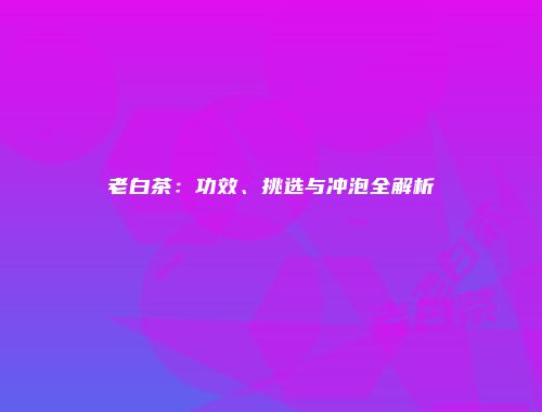 老白茶：功效、挑选与冲泡全解析
