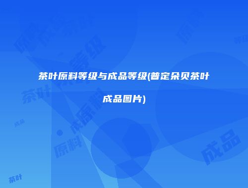 茶叶原料等级与成品等级(普定朵贝茶叶成品图片)