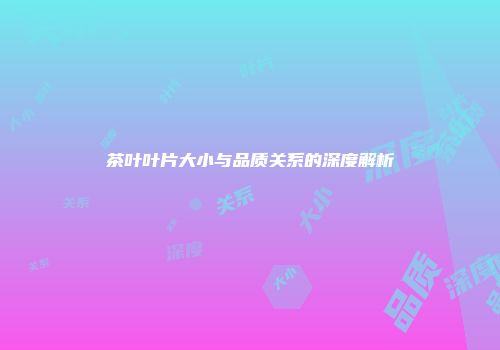 茶叶叶片大小与品质关系的深度解析